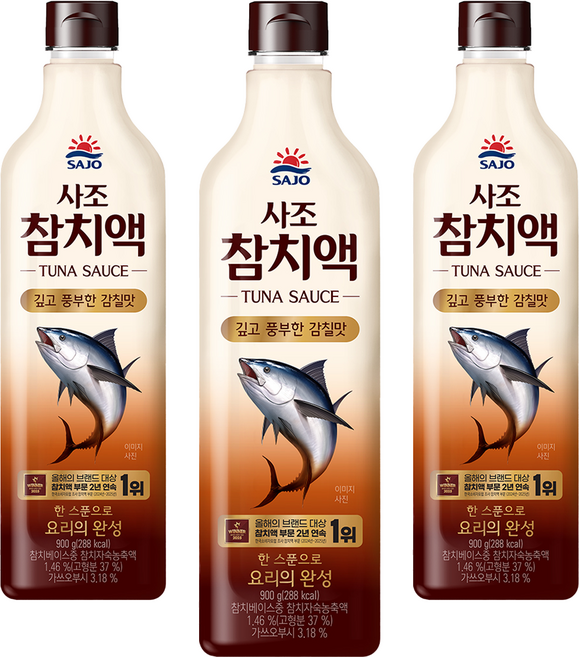 사조 참치액, 900g, 3개