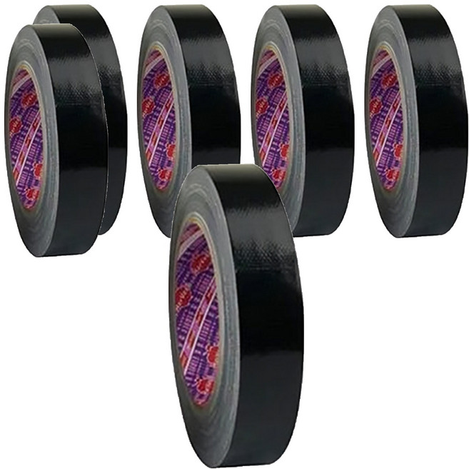 HarVest 蘋果牌 防水布膠帶 24mm x 25m 黑色, 6捲