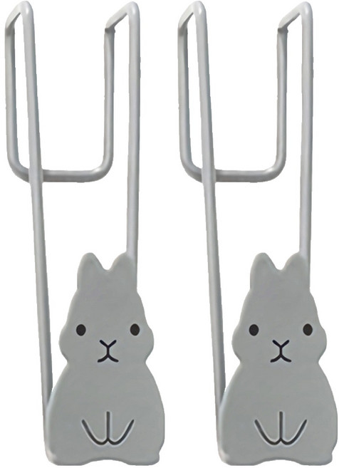 USAGI 門掛式塑膠袋掛勾 2個, 兔子 顏色隨機, 1組
