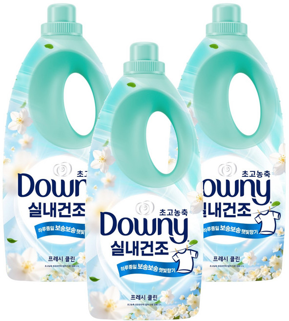 다우니 실내건조 초고농축 섬유유연제 프레시 클린 본품, 2L, 3개
