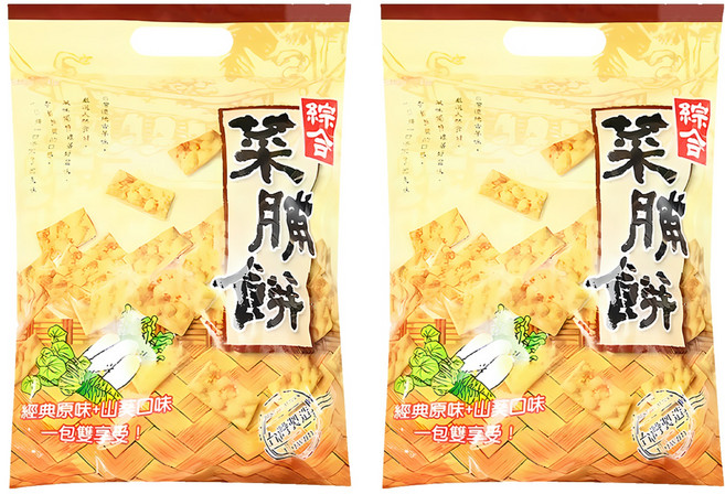 Chiao-E 巧益 台灣綜合菜脯餅 原味 + 芥末, 240g, 2袋