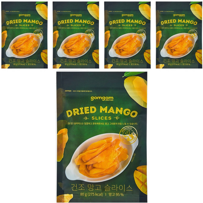 곰곰 건조 망고 슬라이스, 80g, 5개