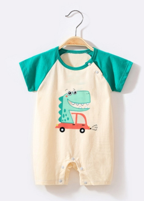 Mom's care 動物圖案短袖連身褲