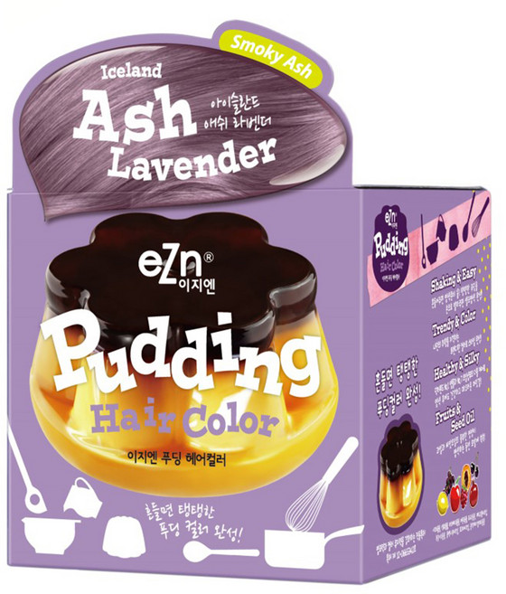 eZn 푸딩 헤어컬러 염모제, 아이슬란드애쉬라벤더, 1개