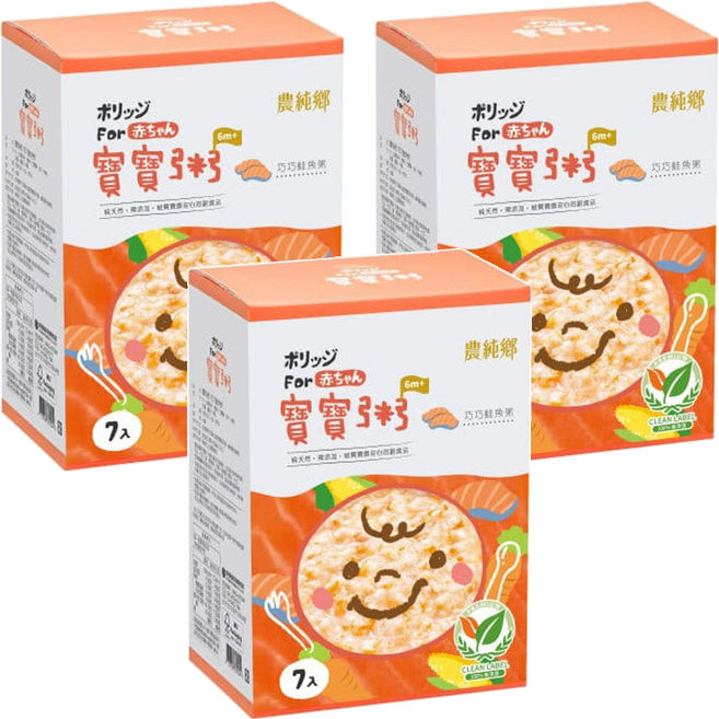 農純鄉 巧巧鮭魚粥 6個月以上 7包, 1.05kg, 3盒