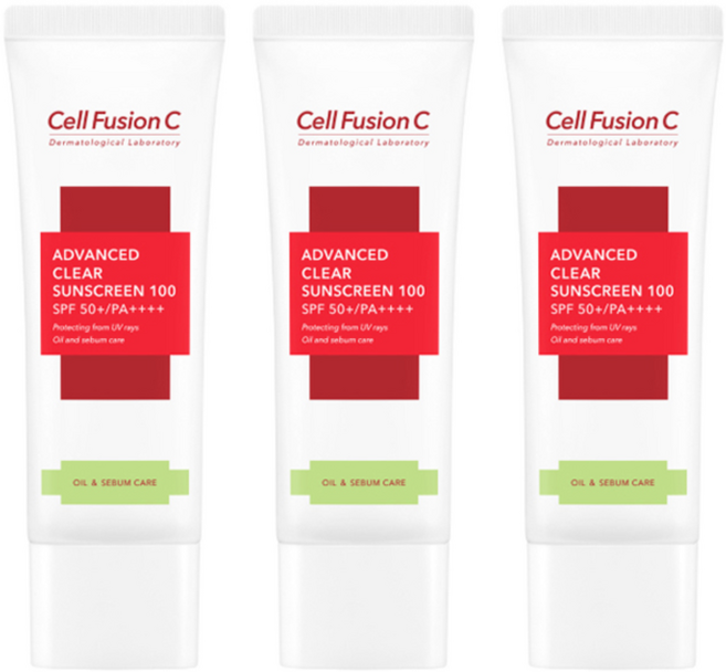 셀퓨전씨 어드밴스드 클리어 썬스크린 100 SPF50+ PA++++, 45ml, 3개