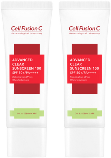 셀퓨전씨 어드밴스드 클리어 썬스크린 100 SPF50+ PA++++, 45ml, 2개