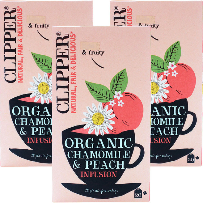 클리퍼 유기농 카모마일 앤 피치, 1.5g, 20개입, 3개