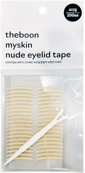 THEBOON 羽毛裸感單面雙眼皮貼 200入, 1包, A Type