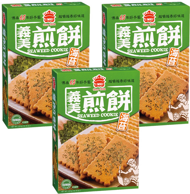 義美 煎餅 海苔口味, 231g, 3盒