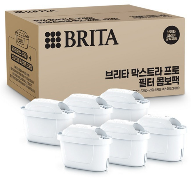 브리타 정수기 막스트라 프로 필터 콤보팩 퓨어퍼포먼스 3p + 라임스케일엑스퍼트 3p 세트, 1세트
