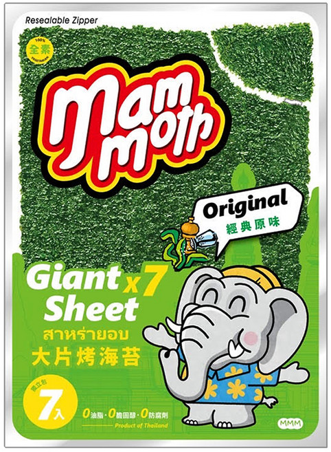 mam moth MM象 泰式烤海苔 經典原味, 42g, 1包