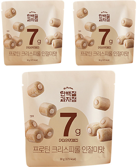 단백질과자점 프로틴 크리스피롤 인절미맛, 3개, 30g
