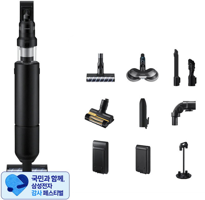 [삼성 감사 페스티벌] 삼성전자 Bespoke 제트 AI 400W 스틱청소기 + 펫브러시 세트 VS90F40CNK 고객직접설치, 새틴 블랙