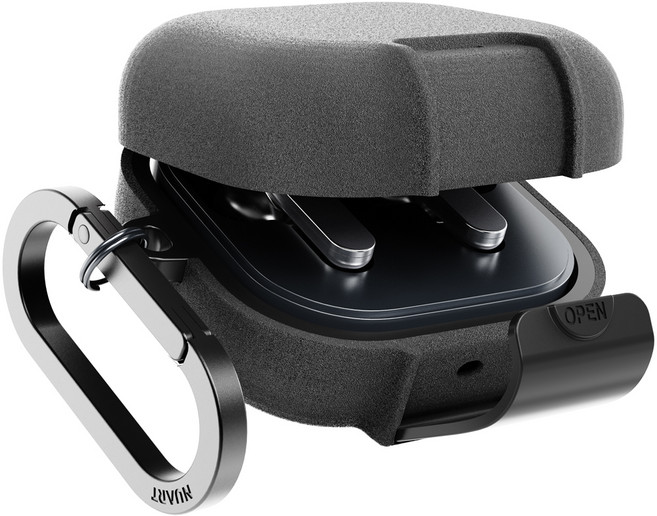 누아트 갤럭시 버즈4 / 버즈 4프로 분실방지 잠금기능 샌드 락 범퍼케이스, 갤럭시버즈4 / 버즈4프로, 그레이, 1개