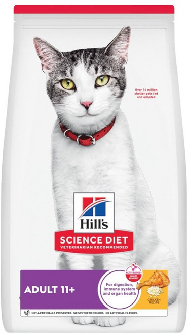 Hill's 希爾思 SCIENCE DIET 11歲以上成貓 特調食譜 乾糧, 1袋, 1.58kg, 雞肉