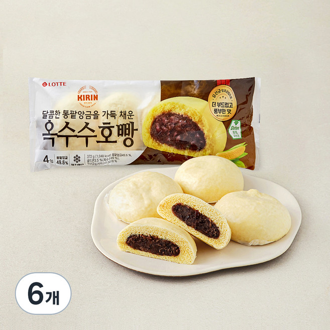 기린 옥수수호빵, 372g, 6개, 4개입