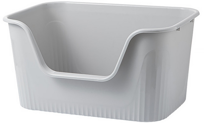 lelecat 一體開放式貓砂盆, 1個, 灰色