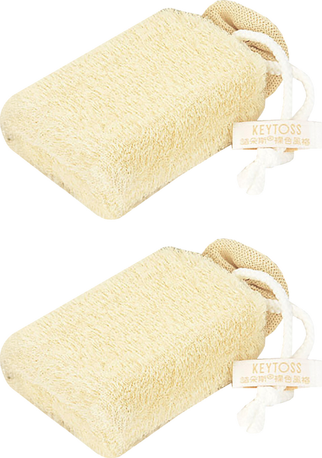 KEYTOSS 詰朵斯 立方織無感去角質沐浴海棉 SK2203 13 x 9 x 5cm, 棕色, 1個裝, 2個