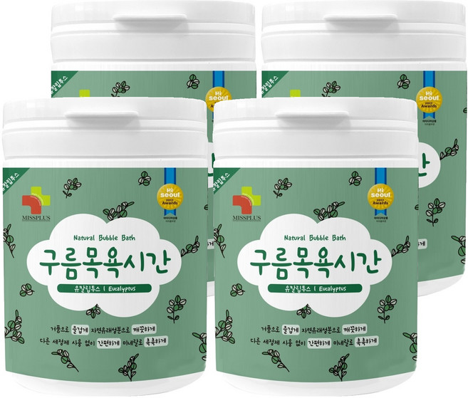 구름목욕시간 유아 입욕제 유칼립투스향, 500g, 4개