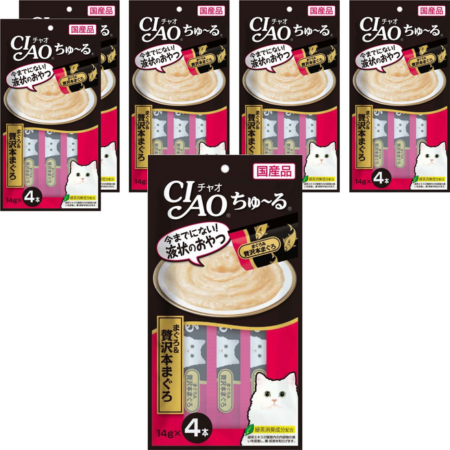 INABA CIAO 啾嚕肉泥, 奢華鮪魚, 56g, 6袋