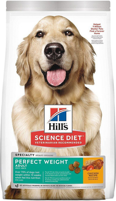 Hill's 希爾思 SCIENCE DIET 成犬 完美體重雞肉特調食譜, 4lb, 1袋, 雞肉