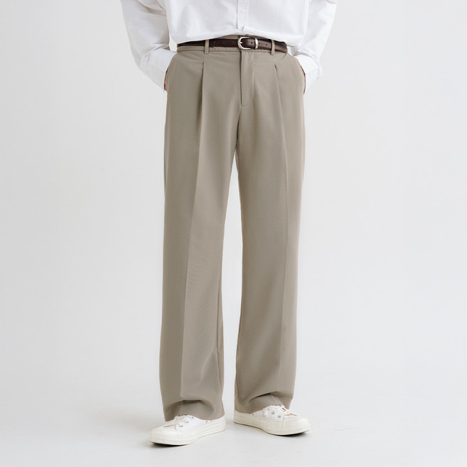 제타 남성용 원턱 세미 와이드 히든 밴딩 슬랙스