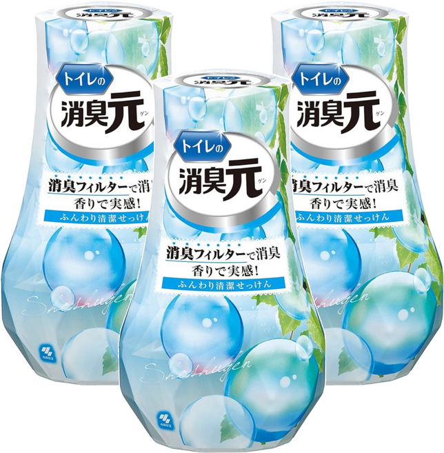 小林製藥 浴廁除臭劑 柔和皂香, 400ml, 3瓶