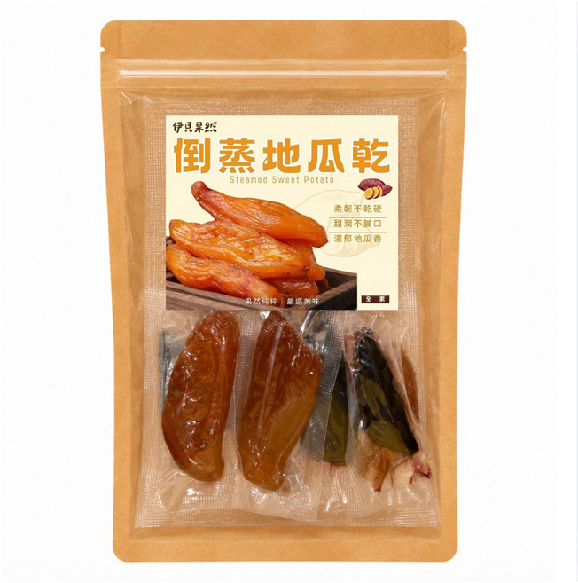 伊貝果然 倒蒸地瓜乾, 1個, 300g