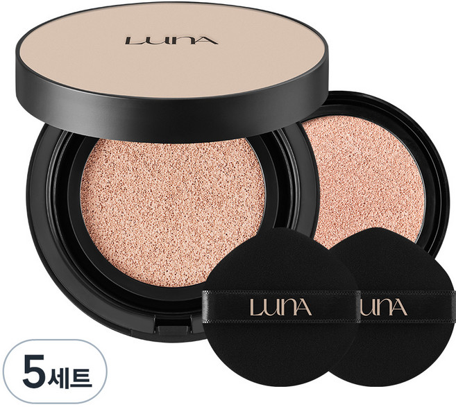 LunA 長效遮瑕服貼氣墊粉餅正裝 13.5g+替換蕊組, 21C Cool Ivory, 5組
