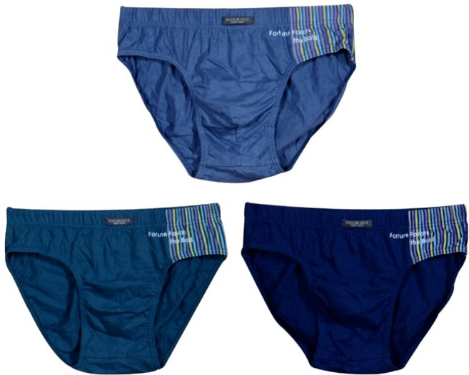 터프가이 남성용 통기성 스트라이프 순면 삼각 팬티 3종 세트 TG5504