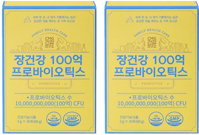 장건강 100억 프로바이오틱스 보장균수 유산균 30p, 60g, 2개 - 쿠팡
