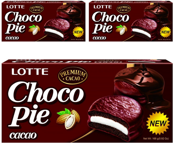 LOTTE 樂天 黑巧克派 6顆 Set 濃郁黑巧克力 柔軟夾心棉花糖