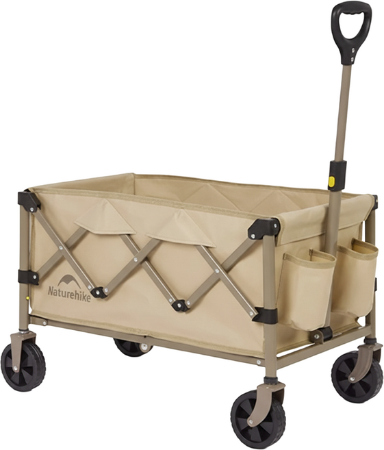 Naturehike 挪客 輕盈折疊小推車, 亞麻棕色, 1台