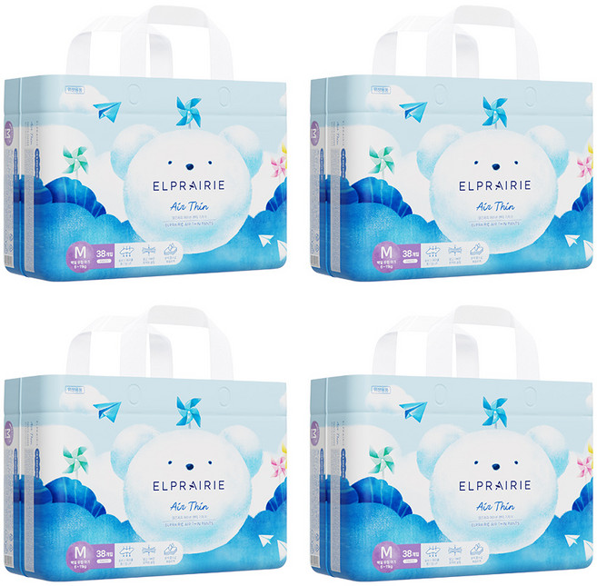 엘프레리 에어씬 팬티형 기저귀 유아용, 중형(M), 152매