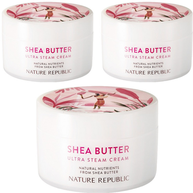 네이처리퍼블릭 쉐어버터 울트라 스팀 크림 극건성용, 100ml, 3개