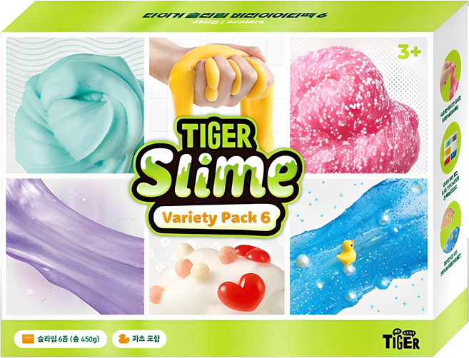 마이리틀타이거 슬라임 버라이어티팩 6종 세트, 혼합색상, 450g, 1세트