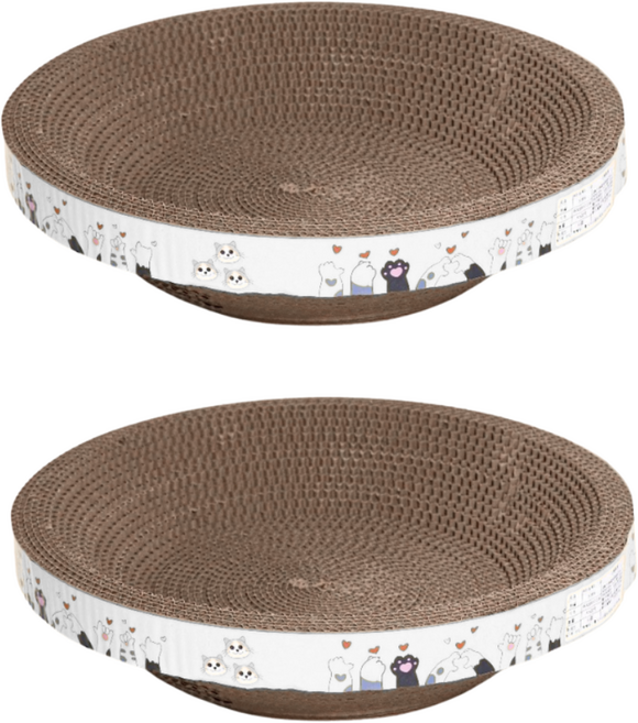 高精寵物 圓形貓抓窩, 棕色, 2個