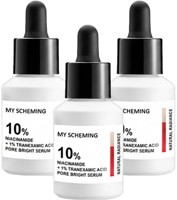 MY SCHEMING 我的心機 10%菸醯胺 + 1%傳明酸毛孔淨白精華, 3個, 30ml