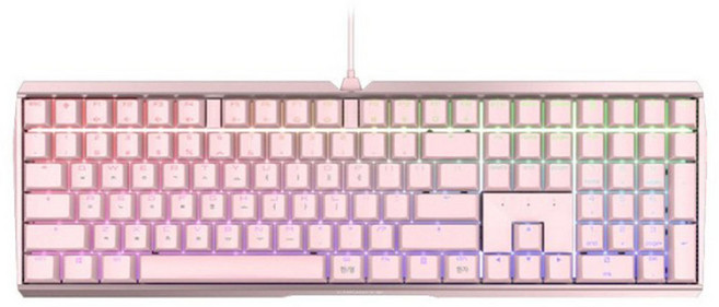CHERRY 機械式有線標準型鍵盤, 粉紅色, G80-3874, 紅軸