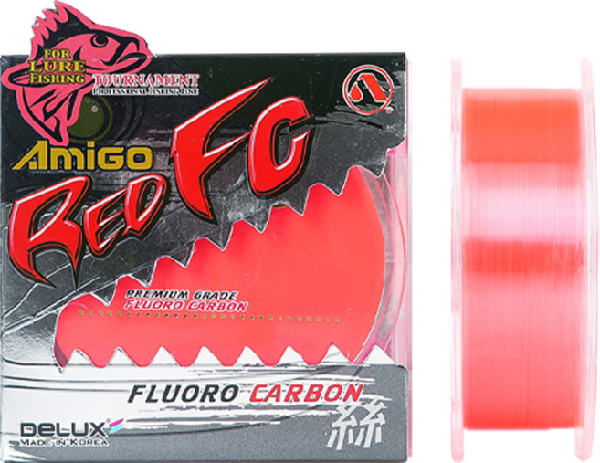 아미고 레드FC 카본줄 배스낚시줄 베스 플로로 라인 민물 루어 후로로, 레드