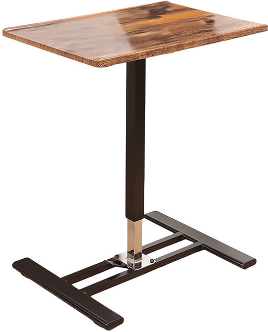 可移動坐站兩用氣壓式升降便利桌, 古木深胡桃