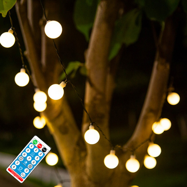 21세기트랜드 태양열 캠핑 앵두전구 100구 12m, 황색, 12m, 1개