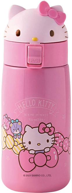 Sanrio 三麗鷗 Hello Kitty 第2代造型彈跳保溫杯 KT-T500A, 粉色, 1個, 500ml
