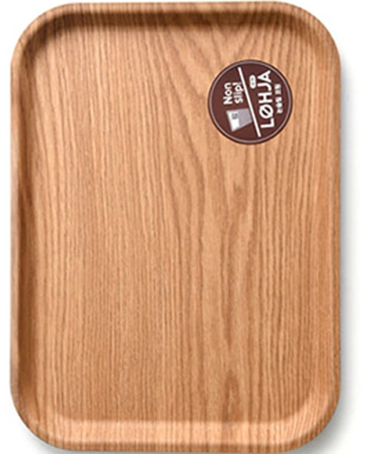 로흐야 국산 베이직 논슬립 쟁반, 우드, 1개