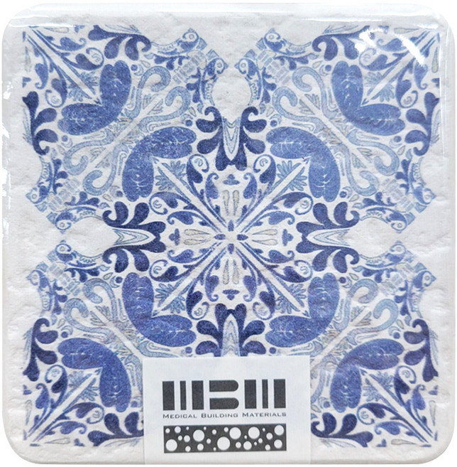 MBM MIT花磚珪藻土吸水杯墊 混搭鄉村a 10 x 10 x 1.2cm 1個