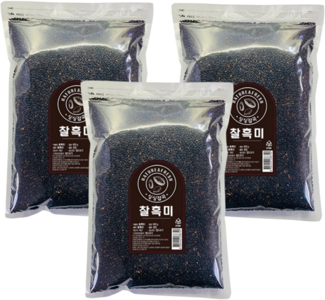 싱싱잡곡 찰흑미, 800g, 3개