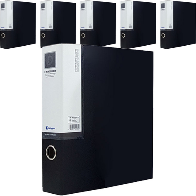 영오 합지 D링 바인더 A4 7cm, 흑색, 6개