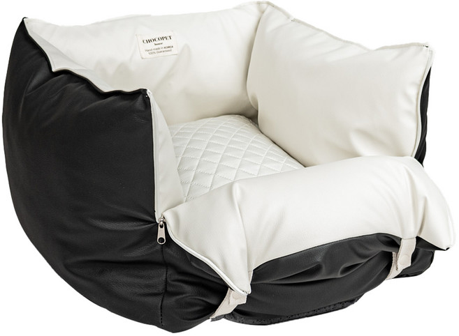 초코펫하우스 강아지 차량용 로얄 사각 카시트, 블랙, 1개