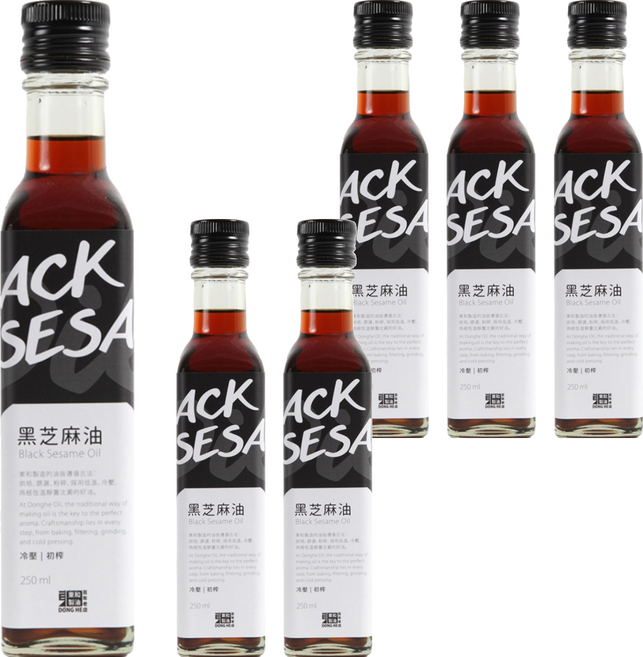 東和製油 黑芝麻油, 250ml, 6瓶